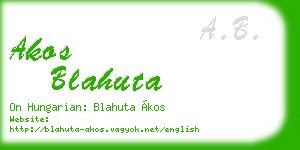 akos blahuta business card